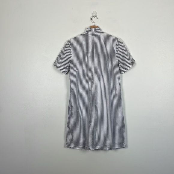 Madewell Swingout short sleeve lined 2 pocket V neck strip shirt dress Size XS - Picture 8 of 10